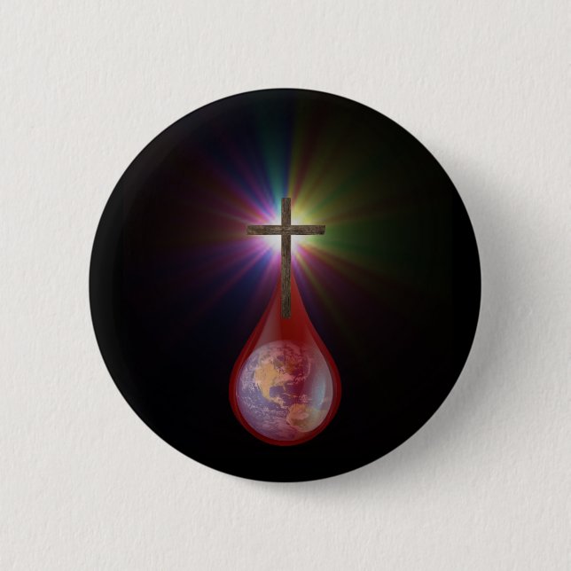Badge Rond 5 Cm Sang de Jésus (Devant)