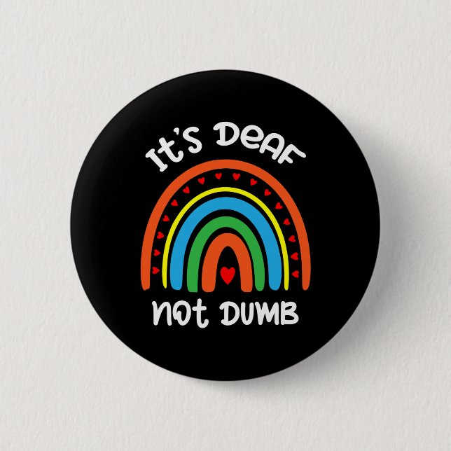 Badge Rond 5 Cm Sans Audience - Sourd - Incapable D'Entendre - Sou (Devant)