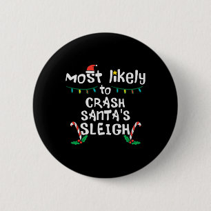 Badge Rond 5 Cm Santas Sleigh Sleigh Noël Fam