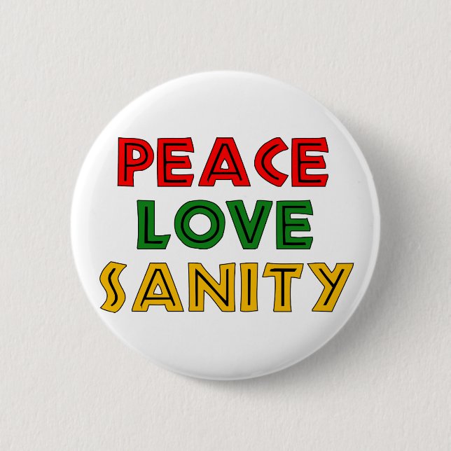 Badge Rond 5 Cm Santé d'esprit d'amour de paix (Devant)