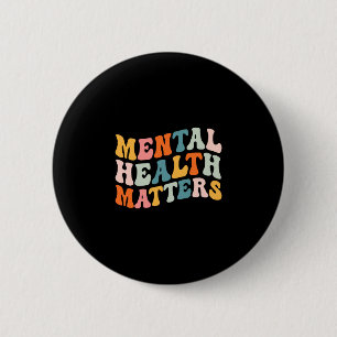 Badge Rond 5 Cm Santé mentale maladie cérébrale humaine sensibilis