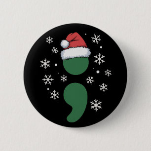 Badge Rond 5 Cm Santé mentale Noël Dépression Sensibilisation Xmas