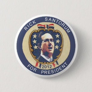 Badge Rond 5 Cm Santorum 2012 rétros conceptions