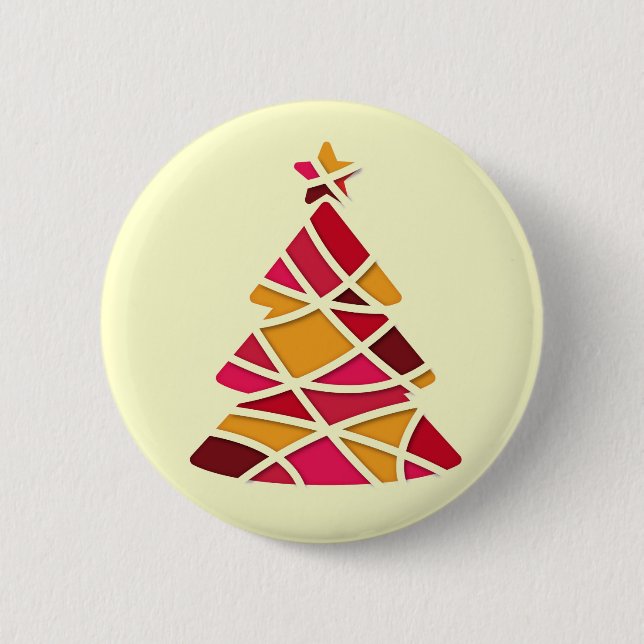 Badge Rond 5 Cm Sapin de Noël d'art moderne élégant (Devant)