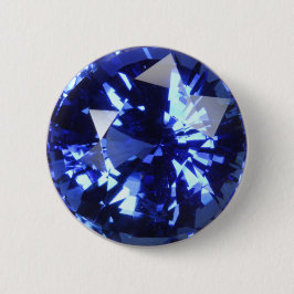 Badge Rond 5 Cm Sapphire Dark Blue Gemstone Septembre Birthstone