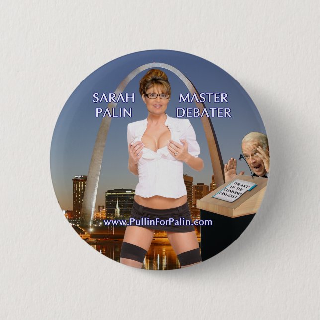 Badge Rond 5 Cm Sarah Palin - bouton principal de débateur (Devant)