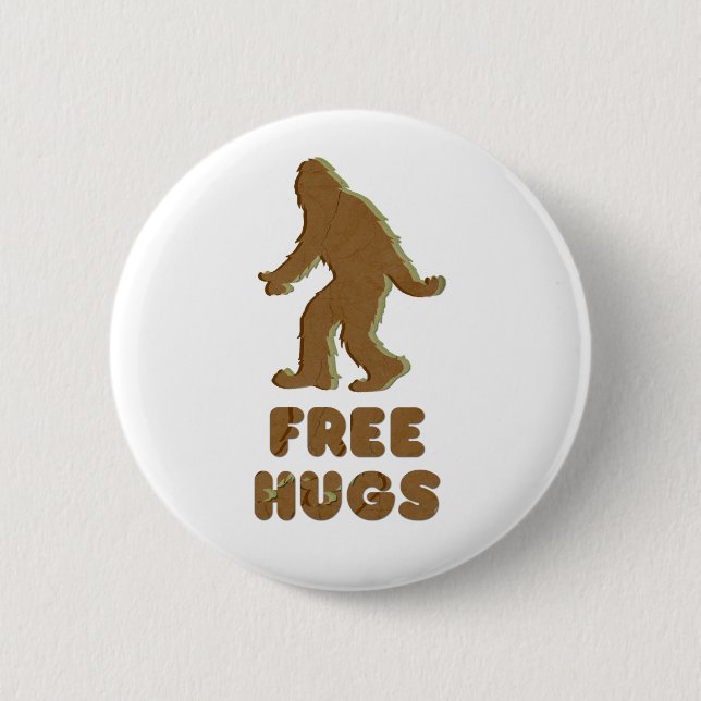 BADGE ROND 5 CM SASQUATCH - HUGS GRATUITS (Devant)