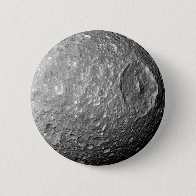 Badge Rond 5 Cm Saturn Moon Mimas (Devant)