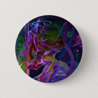 Badge Rond 5 Cm Saturn venteux psychédélique