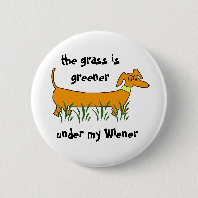 Badge Rond 5 Cm Saucisse de teckel (Devant)