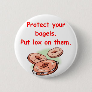 Badge Rond 5 Cm saumon fumé et bagels