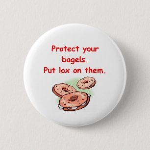 Badge Rond 5 Cm saumon fumé et bagels