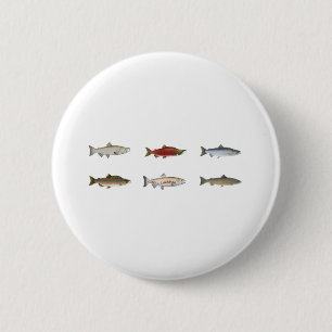 Badge Rond 5 Cm Saumon sauvage