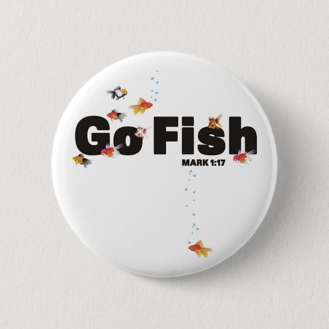 Badge Rond 5 Cm Sautent le bouton de poissons (Devant)