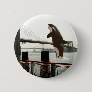 Badge Rond 5 Cm Sauter le bouton de pont de Brooklyn