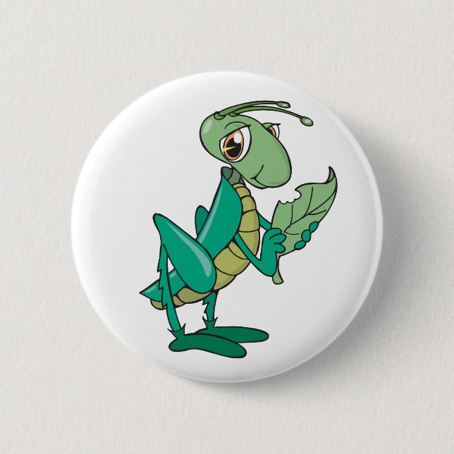 Badge Rond 5 Cm Sauterelle affamée (Devant)