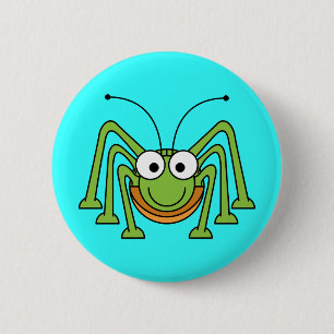 Badge Rond 5 Cm Sauterelle de bande dessinée