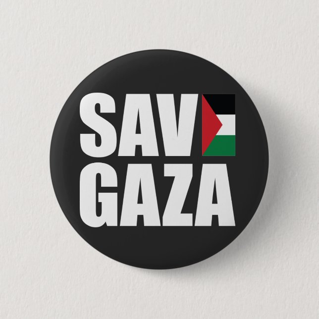 BADGE ROND 5 CM SAUVER GAZA (Devant)