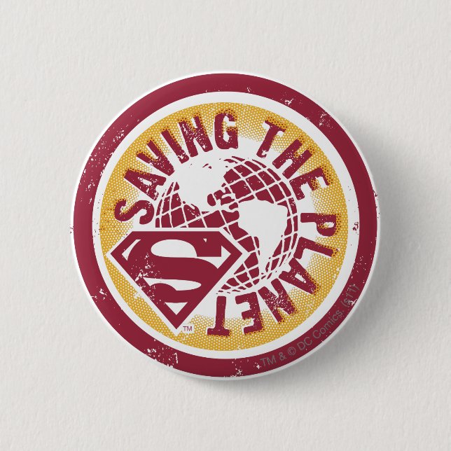 Badge Rond 5 Cm Sauver la planète cercle rouge (Devant)