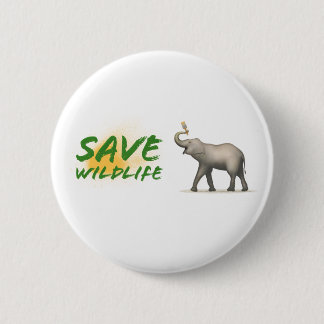 Badge Rond 5 Cm Sauvez la faune, Mère Nature