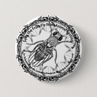 Badge Rond 5 Cm Sauvez la mouche à fruit !
