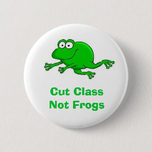 Badge Rond 5 Cm Sauvez le bouton de grenouilles