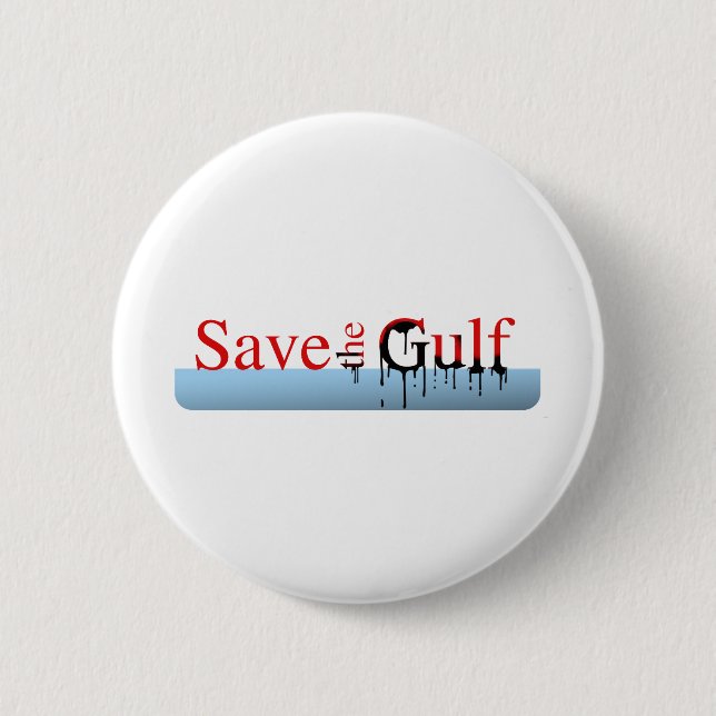 Badge Rond 5 Cm Sauvez le Golfe (Devant)