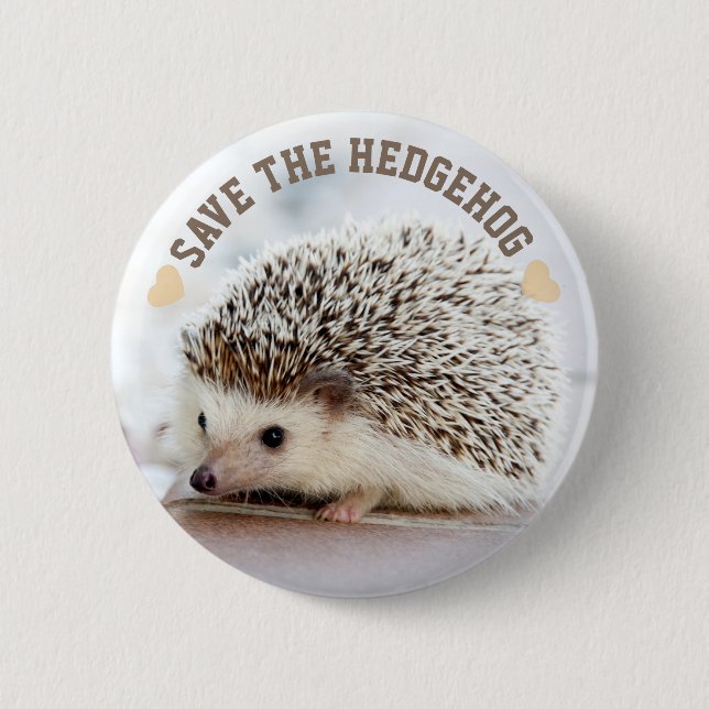 Badge Rond 5 Cm Sauvez le hérisson (Devant)