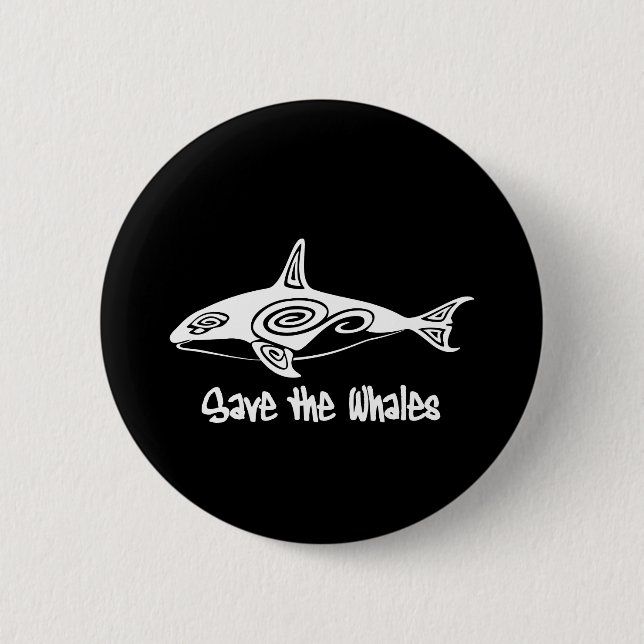 Badge Rond 5 Cm Sauvez les baleines (Devant)