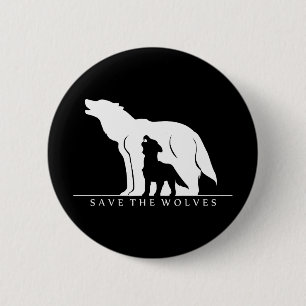 Badge Rond 5 Cm Sauvez les loups