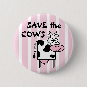 Badge Rond 5 Cm Sauvez les mignons droits des animaux des vaches