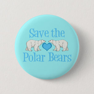 Badge Rond 5 Cm Sauvez les ours polaires