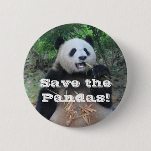 Badge Rond 5 Cm Sauvez les pandas géants