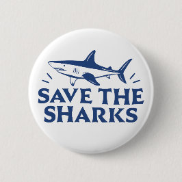 Badge Rond 5 Cm Sauvez les requins