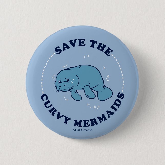 Badge Rond 5 Cm Sauvez Les Sirènes Courbées (Devant)