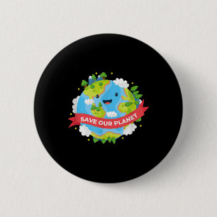 Badge Rond 5 Cm Sauvez notre planète Terre Mère Protection De l'en