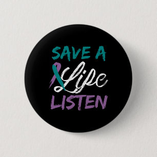 Badge Rond 5 Cm Sauvez une vie Écouter Ruban Conseils de sensibili