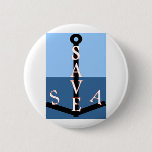 Badge Rond 5 Cm sauvons la mer