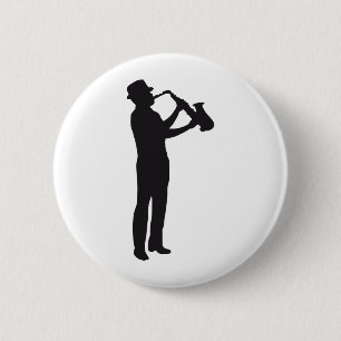 Badge Rond 5 Cm saxophone