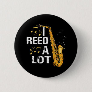 Badge Rond 5 Cm Saxophone drôle