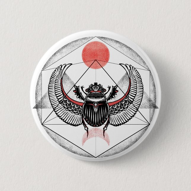 Badge Rond 5 Cm Scarabée (Devant)