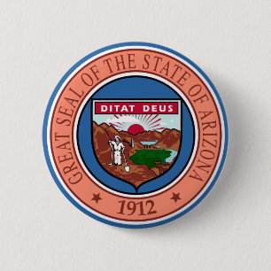 Badge Rond 5 Cm Sceau de Arizona State USA Button