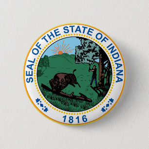 Badge Rond 5 Cm Sceau de l'État de l'Indiana