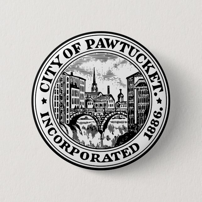 Badge Rond 5 Cm Sceau de Pawtucket, Rhode Island (Devant)
