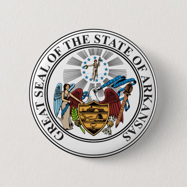 Badge Rond 5 Cm Sceau d'État de l'Arkansas (Devant)
