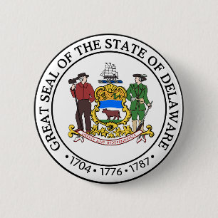 Badge Rond 5 Cm Sceau d'État du Delaware