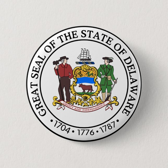 Badge Rond 5 Cm Sceau d'État du Delaware (Devant)