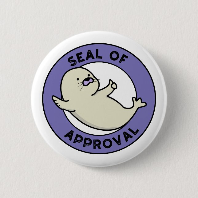Badge Rond 5 Cm Sceau D'Homologation Fantaisie Seal Pun (Devant)