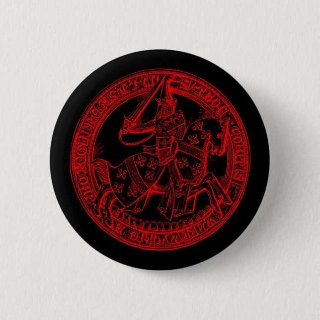 Badge Rond 5 Cm Sceau héraldique médiéval de Thomas de Beauchamp (Devant)