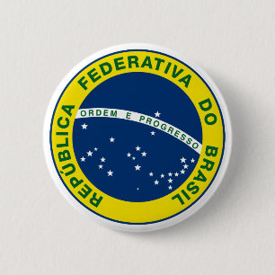 Badge Rond 5 Cm Sceau national du Brésil